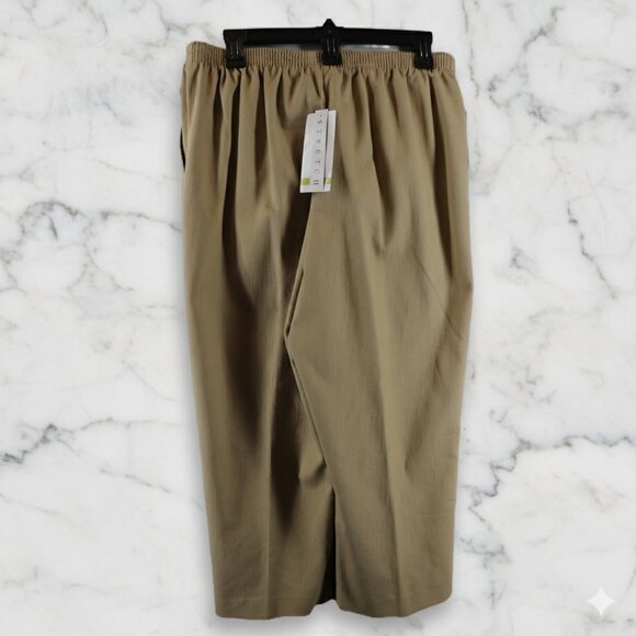 Alfred Dunner Taste Of Morocco Womens Beige Pull On Pants W/ Pockets Tag Size 14 - Picture 1 of 9